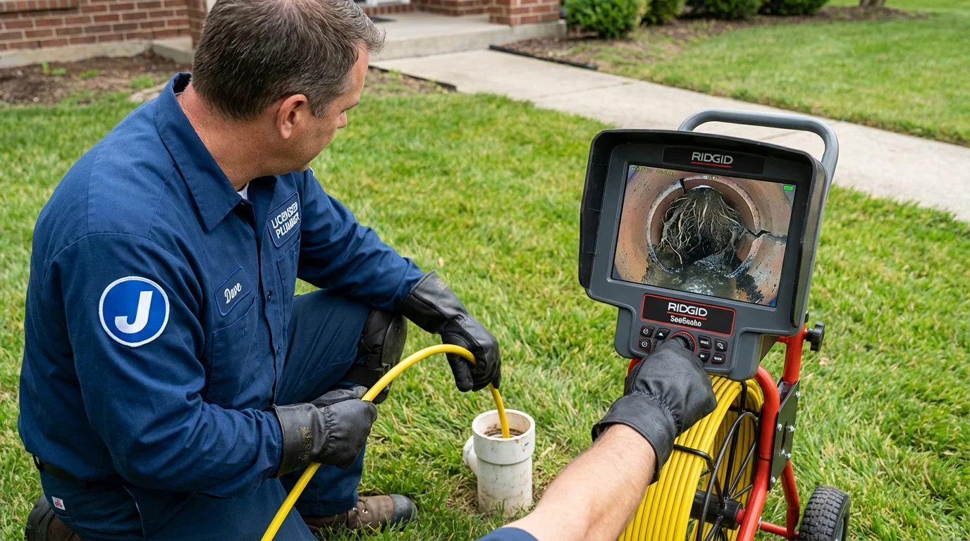 Sewer camera inspection being performed by Johns Plumbing LLC in Pearsall