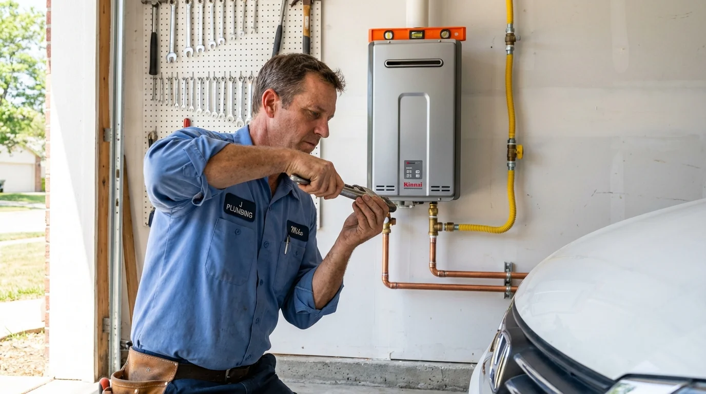Tankless water heater installation by a Johns Plumbing LLC plumber in Pearsall